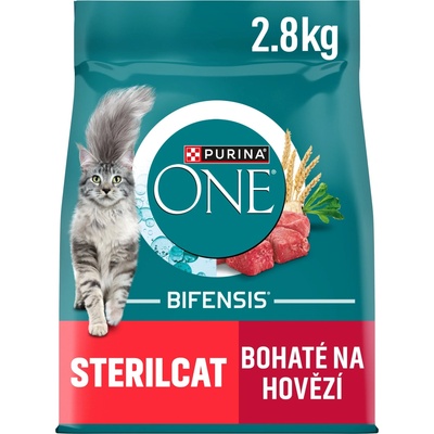 Purina ONE Bifensis Sterilised granule pro kočky hovězí 2,8 kg