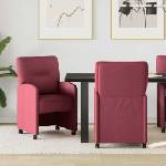 vidaXL Столове с Колела 2 бр. текстил виненочервен 57 x 67 x 95 см (42017850)