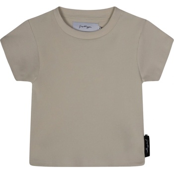 Image 1 of Hype Тениска Hype Women's Rib Cropped Regular Fit T-Shirt - Beige
