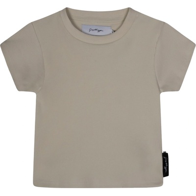 Hype Тениска Hype Women's Rib Cropped Regular Fit T-Shirt - Beige