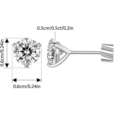 P&J Jewellery stříbrné moissanitové náušnice Vega SME11