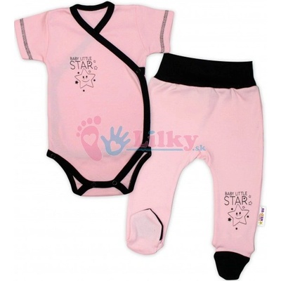 Baby Nellys -dielna sada body kr. rukáv polodupačky ružová Baby Little Star