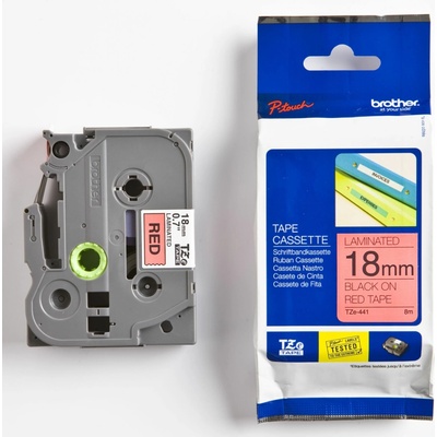 páska BROTHER TZ441 čierne písmo, červená páska Tape (18mm) (TZE441)