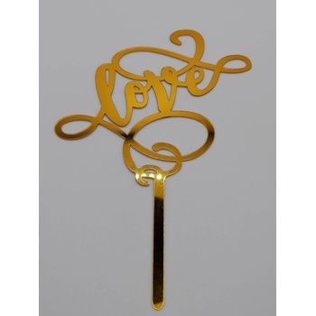 Image 1 of Loranc Златен топер за торта - Любов, Love