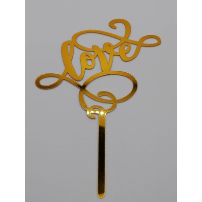 Loranc Златен топер за торта - Любов, Love