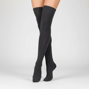 Дамски дълги 7/8 чорапи в цвят антрацит