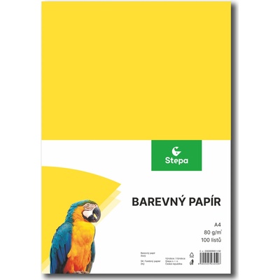 STEPA Barevný papír A4 Žlutý 100 ks