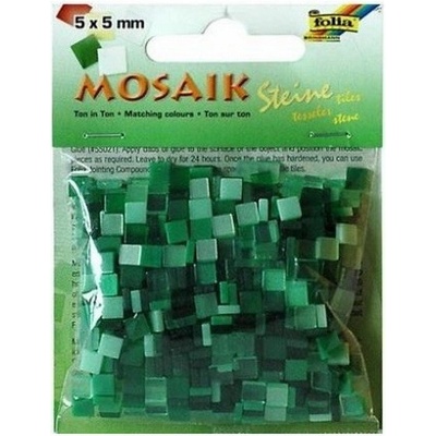 Folia Mozaikové kamienky tónované, 5 x 5 mm zelená