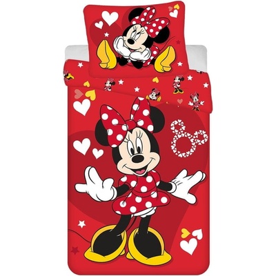 Jerry Fabrics bavlna obliečky Minnie Red heart 140x200 70x90