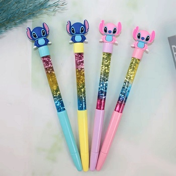 Гел химикал с черно мастило 0, 5 мм. с пллаващи диамнтчета Стич