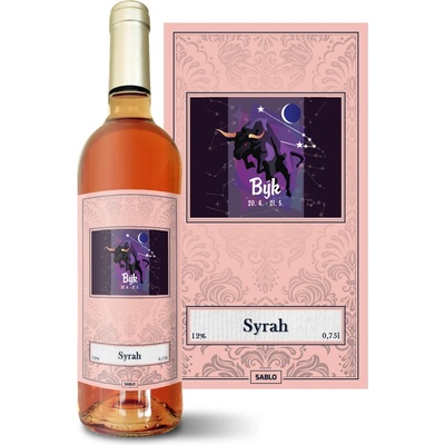 Sablio Býk Syrah ružové suché víno 12 % 0,75 l (čistá fľaša)
