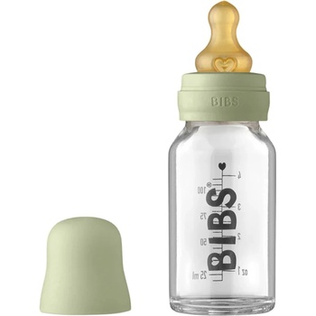 BIBS Стъклена бебешка бутилка с аксесоари Bibs - 110 ml, зелена (5013250)