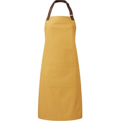 Premier Workwear Pracovní zástěra s kapsou za krk PR144 Mustard Pantone 7405 72x86cm
