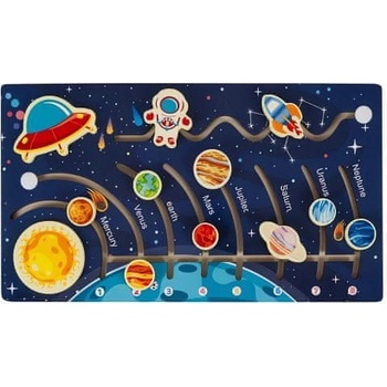 Kruzzel 24763 Drevené bludisko slnečná sústava