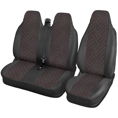 Тапицерия черна с червен конец за бус Ford Transit 2+1