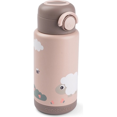 Done By Deer Dětská termoska Tiny Farm růžová 340 ml