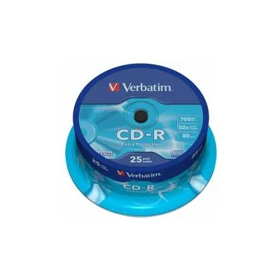Verbatim CD-R, 700 MB, 52x, със защитно покритие, 25 броя в шпиндел, office1_2065100065