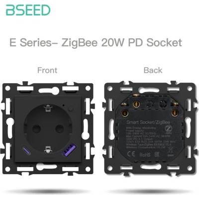 BSEED Zigbee inteligentná zásuvka - Echo Click Čierna F Áno