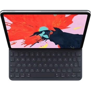 Apple Smart Keyboard Folio SWE - оригинален полиуретанов калъф, клавиатура и поставка за iPad Pro 12.9 (2018) (черен)