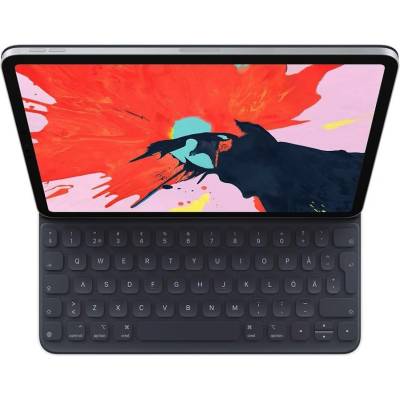Apple Smart Keyboard Folio SWE - оригинален полиуретанов калъф, клавиатура и поставка за iPad Pro 12.9 (2018) (черен)