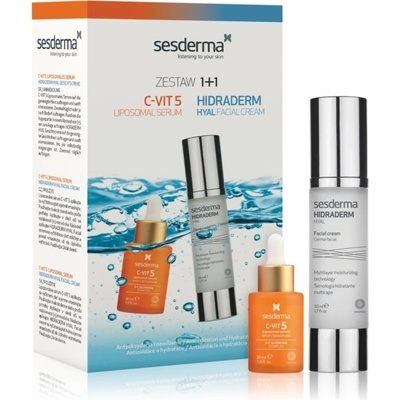 Sesderma Set C-Vit 5 + Hidraderm Hyal подаръчен комплект за освежаване и хидратация 2 бр