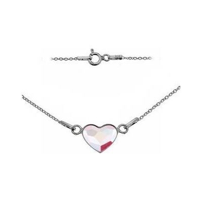 Nubis stříbrný se srdcem Crystals from Swarovski Light Siam Shimmer NB 0201 LSS