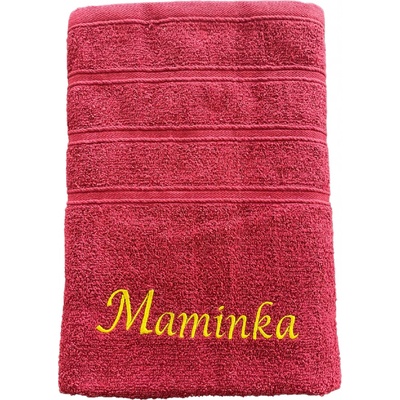 Top textil Osuška s nápisem Maminka 70 x 140 cm vínová