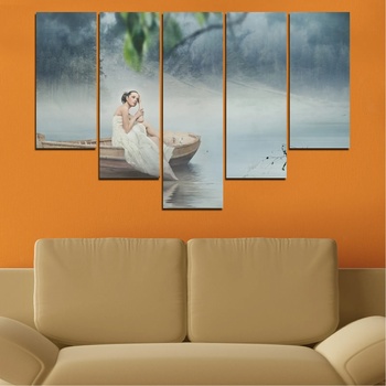 Vivid Home Картини пана Vivid Home от 5 части, Жена, Канава, 160x100 см, 6-та Форма №0056