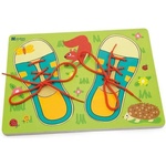 ANDREU Toys Дървен пъзел Andreu toys - Обувки за връзване (16420) - baby