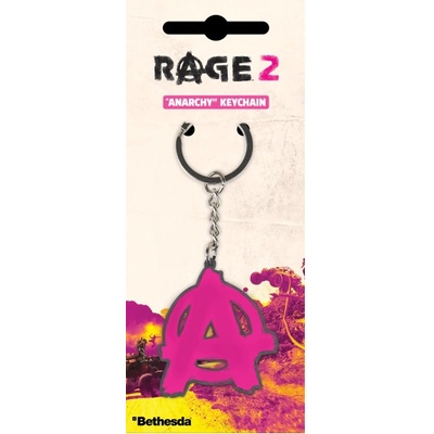 Prívesok na kľúče Rage 2 Metal Keychain Anarchy 4 cm