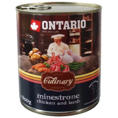 ONTARIO culinary minestrone chicken and lamb - деликатесна консерва за куче с пилешко и агнешко 800 гр, Чехия 214-22094