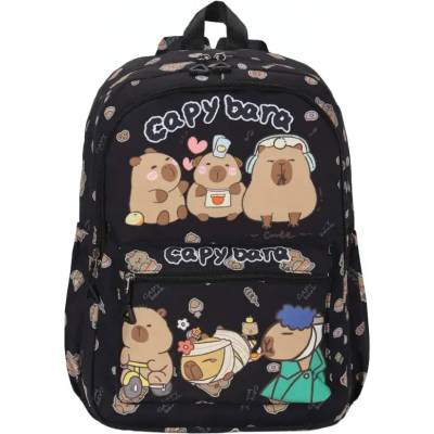 Capybara Раница Capybara детска, с две отделения, черна