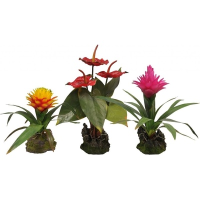 Lucky Reptile Jungle Plants Bromélia 3 kvety červené 40 cm