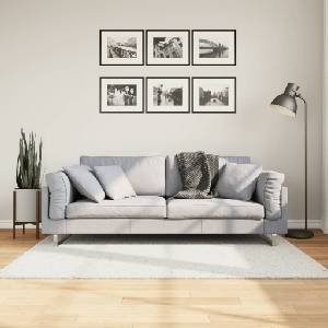 vidaXL Килим OVIEDO с къс косъм, кремав, 120x120 см (375511)