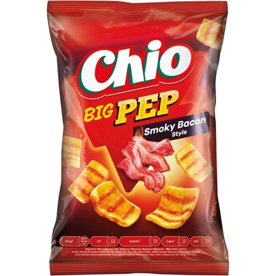 Chio Big Pep smažený pšenično bramborový snack s příchutí uzené slaniny 65 g