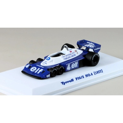 Tyrrell F1 P34/2 Elf 6 Wheeler 4 1977 Patrick Depailler modrá Kyosho 1:64