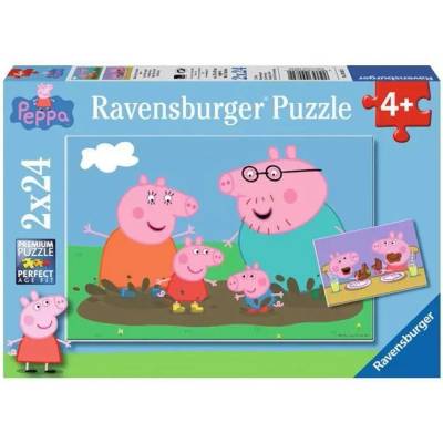 Ravensburger - Puzzle 2x24 Peppa pig : Happy Family Life - 40 - 99 piese