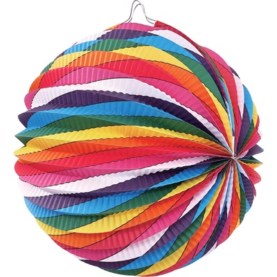 Junior Lampion kulatý 26x22,5 cm Barevné vlnky
