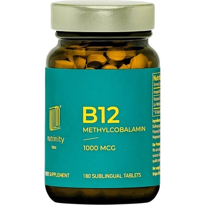 Nutrinity Labs Витамин В12, 1000 mcg, 180 подезични таблетки, Nutrinity Labs
