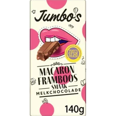 Jumbo mléčná s příchutí malinové makronky 140 g