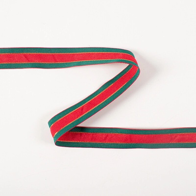 Takoy Stuha 2cm pásiky červeno- zelené