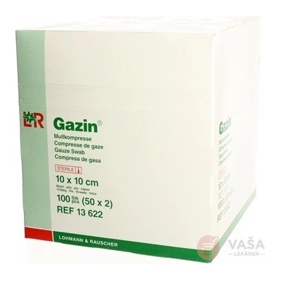 Gazin Gáza hydrofilní skládaná komprese sterilní 10 x 10 cm/100 ks