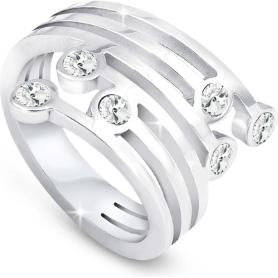 Biju Dámský z chirurgické oceli zakroucená spirála se zirkony 4000206