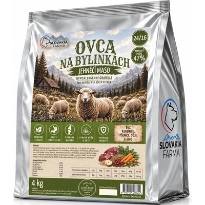 Slovakia Farma Ovca na bylinkách Adult All Breed 24/16 hypoalergenní 4 kg