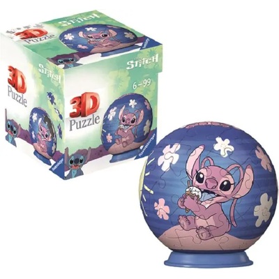 Ravensburger - Puzzle 3D puzzleball Disney Stitch: Angel - 40 - 99 piese