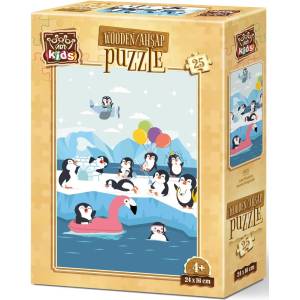 Art Puzzle Дървен пъзел Art Puzzle от 25 части - Сладки пингвини (5875) - ozone