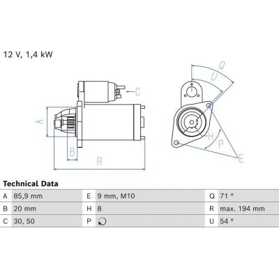 BOSCH 0 986 028 060 Startér (0986028060)