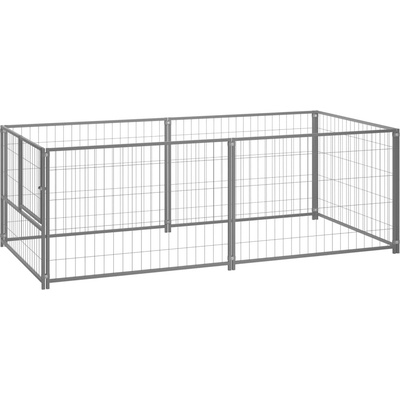 vidaXL Psí kotec stříbrný 200 x 100 x 70 cm ocel – Zboží Dáma