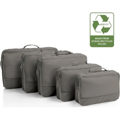 Heys Ecotex Packing Cube 5 Pc Set Grey Stone