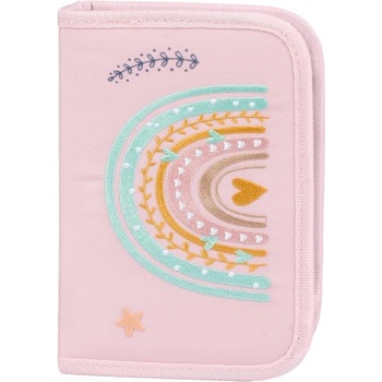 Baagl Ученически несесер с едно отделение Дъга розов